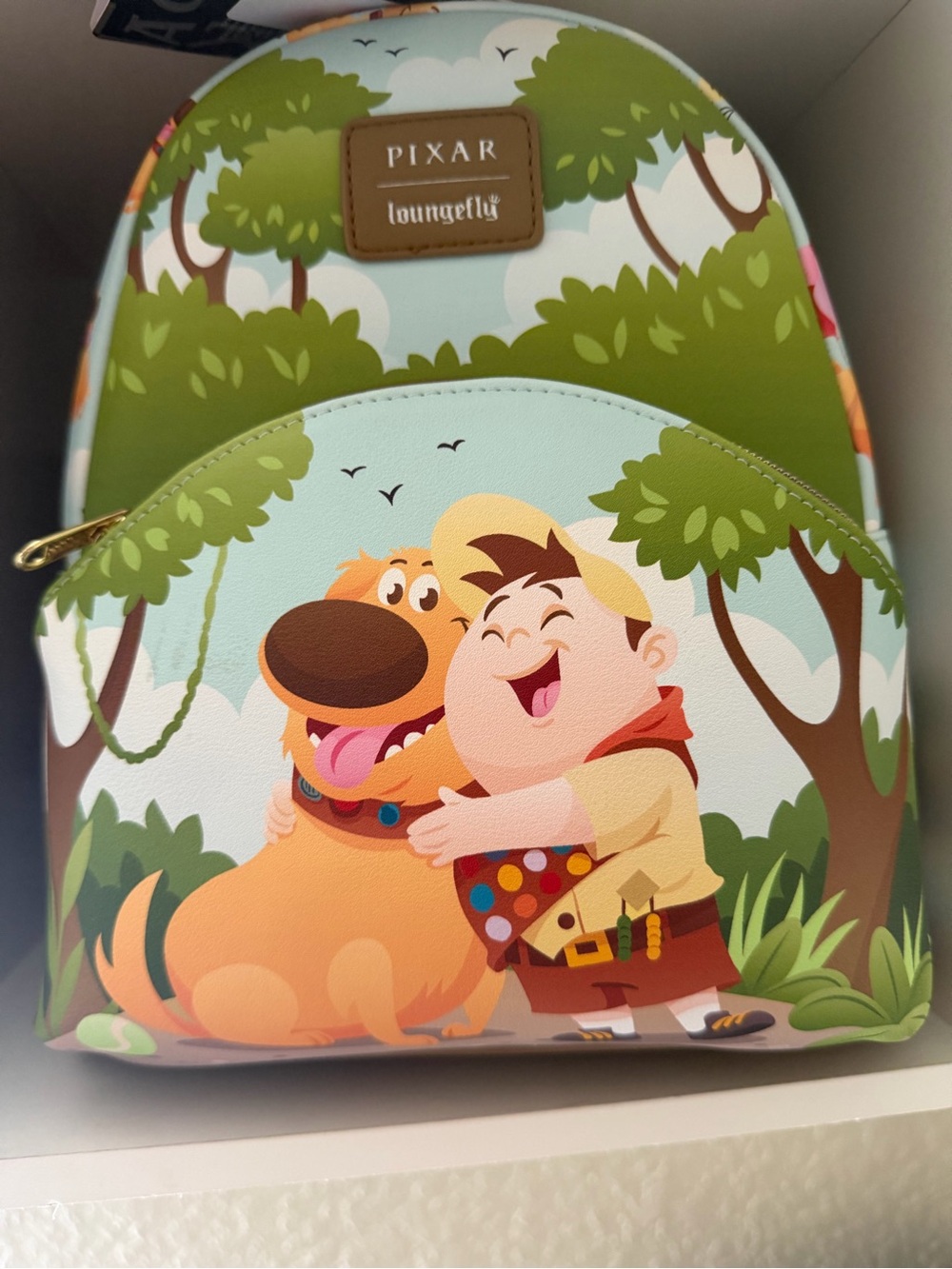 Loungefly Pixar Kids' Up Russell & Dug Mini Backpack - Green, Brown, Yellow